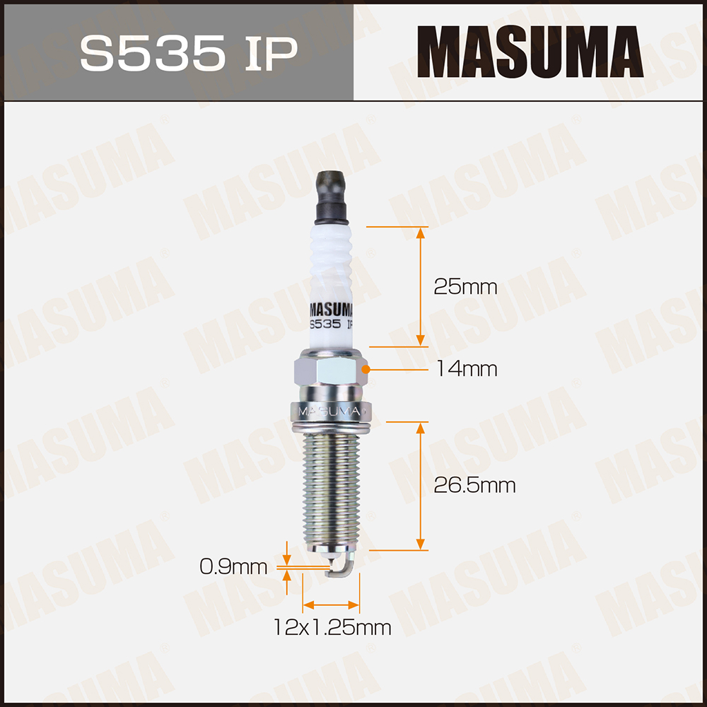 Свеча зажигания Masuma S535IP Iridium + Platinum (DILKAR8J9GЈ)