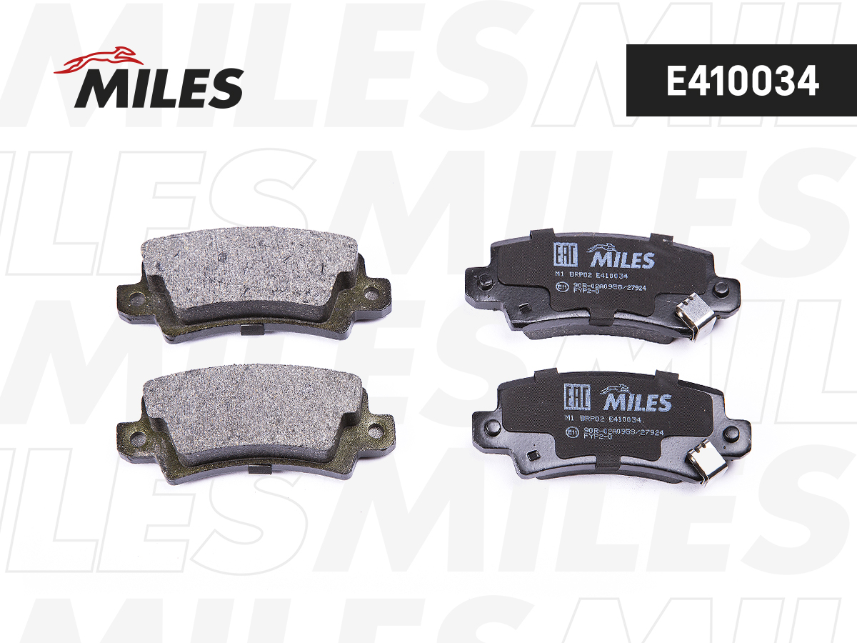 Колодки тормозные Toyota Corolla (E12) 02-06 с датчиком задние Low-metallic Miles