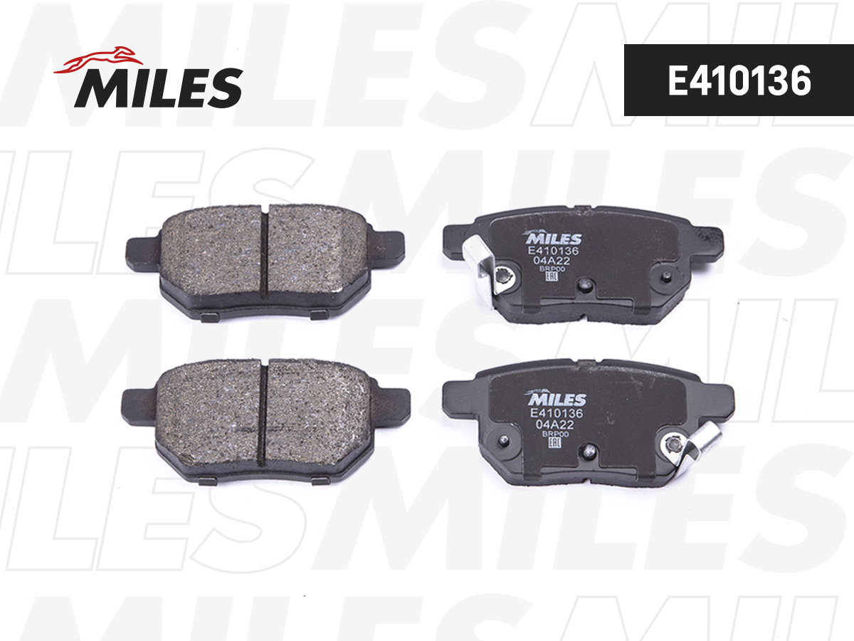 Колодки тормозные Toyota Corolla (E150,E180) 06-, Auris 07-, Yaris 05- задние (Akebono) Miles