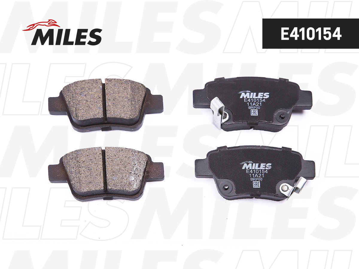 Колодки тормозные Toyota Avensis (T250) 03-08, Corolla Verso 04-09 задние Miles Low-metallic