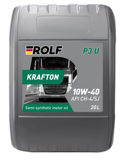 Масло моторное Rolf Krafton P3 U 10W-40 API CH-4/SL п/синтетическое 20л / 10W40 пластик