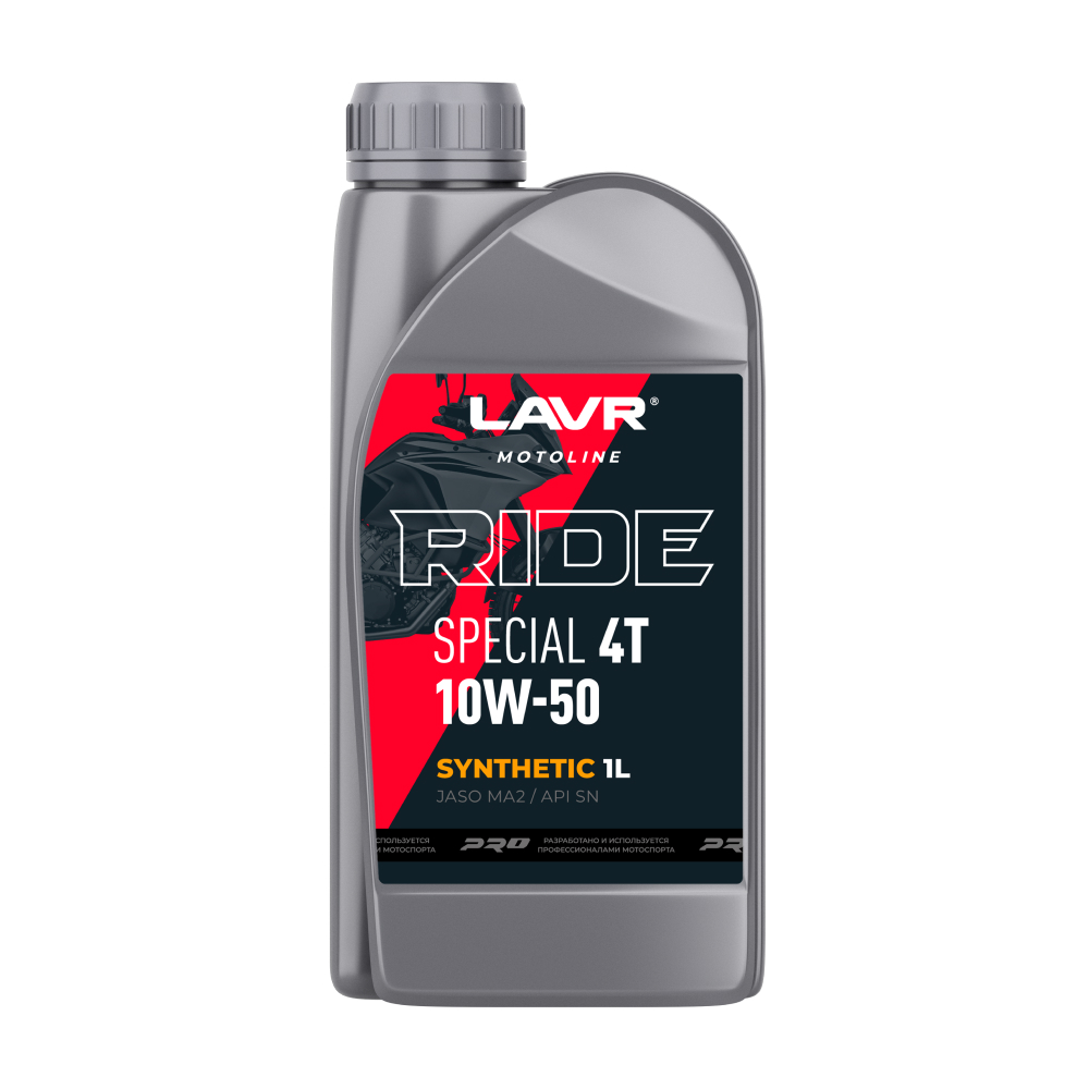 Масло моторное Lavr 10W-50 MOTO Ride Special 4T SN 1л Ln7791