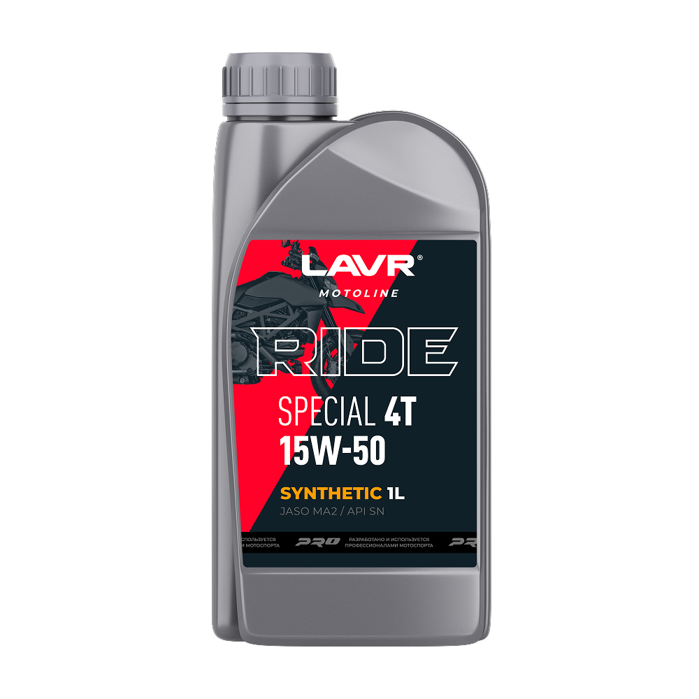 Масло моторное Lavr 15W-50 MOTO Ride Special 4T SN 1л Ln7795