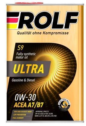 Масло моторное Rolf Ultra 0W-30 ACEA A7/B7 API SP синтетическое 4л (металл) / 0W30