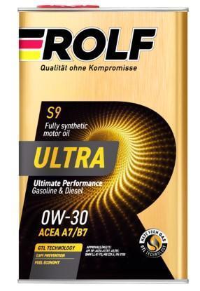 Масло моторное Rolf Ultra 0W-30 ACEA A7/B7 API SP синтетическое 1л (металл) / 0W30
