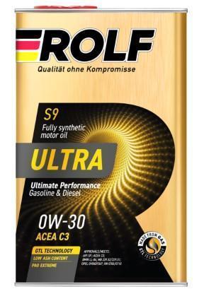 Масло моторное Rolf Ultra 0W-30 ACEA C3 API SP синтетическое 1л (металл) / 0W30