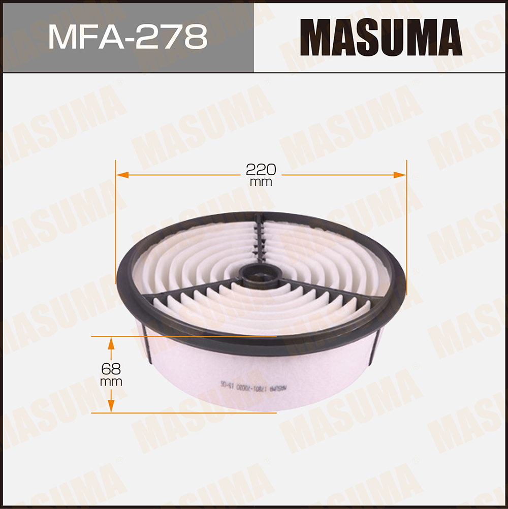 Фильтр воздушный Toyota Chaser 88-92, Cresta 88-97, Crown 87-99, Mark II 88-97 Masuma