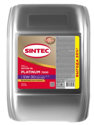 Масло моторное Sintec 5W-30 Platinum 7000 GF- 6A SP синтетическое 20л / 5W30