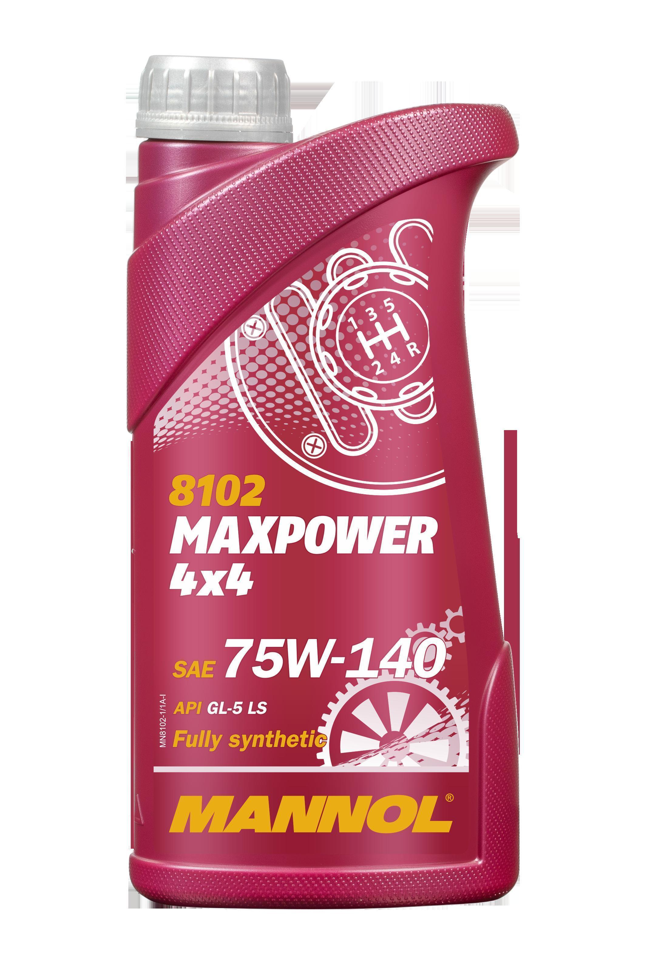 Масло трансмиссионное Mannol 75W-140 4 х 4 Maxpower GL5 синтетическое 1л / 75W140