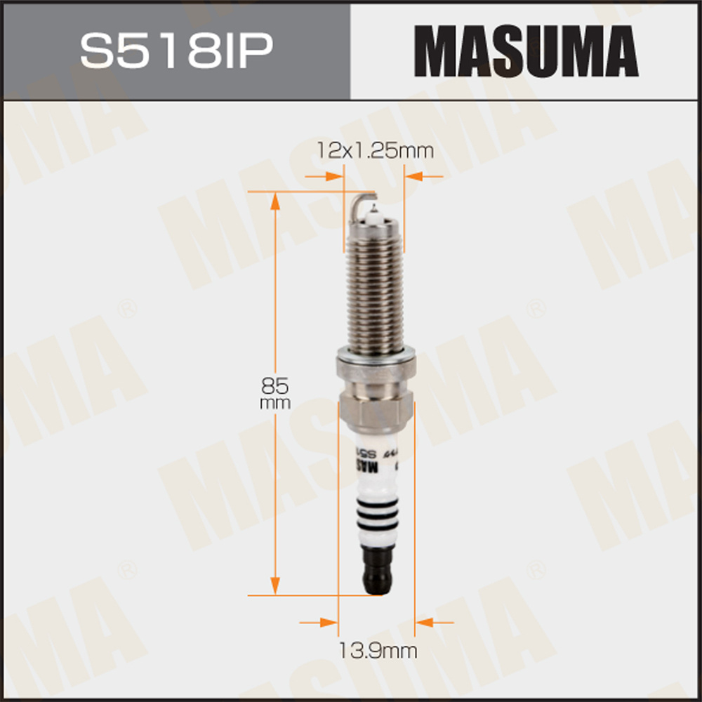 Свеча зажигания Masuma S518IP Iridium + Platinum (ILZKAR8J8SY, ILZKAR8H8S)