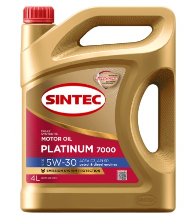 Масло моторное Sintec 5W-30 Platinum 7000 C3 SP синтетическое 4л / 5W30