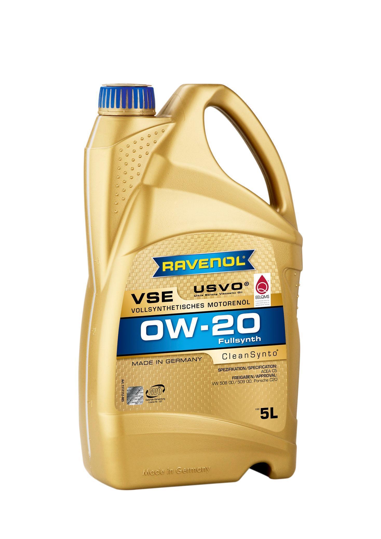 Масло моторное Ravenol 0W-20 VSE C5 синтетическое 5л / 0W20